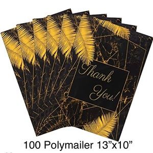 100Pcs Black Marble Thank You Poly Mailers 10″x13″